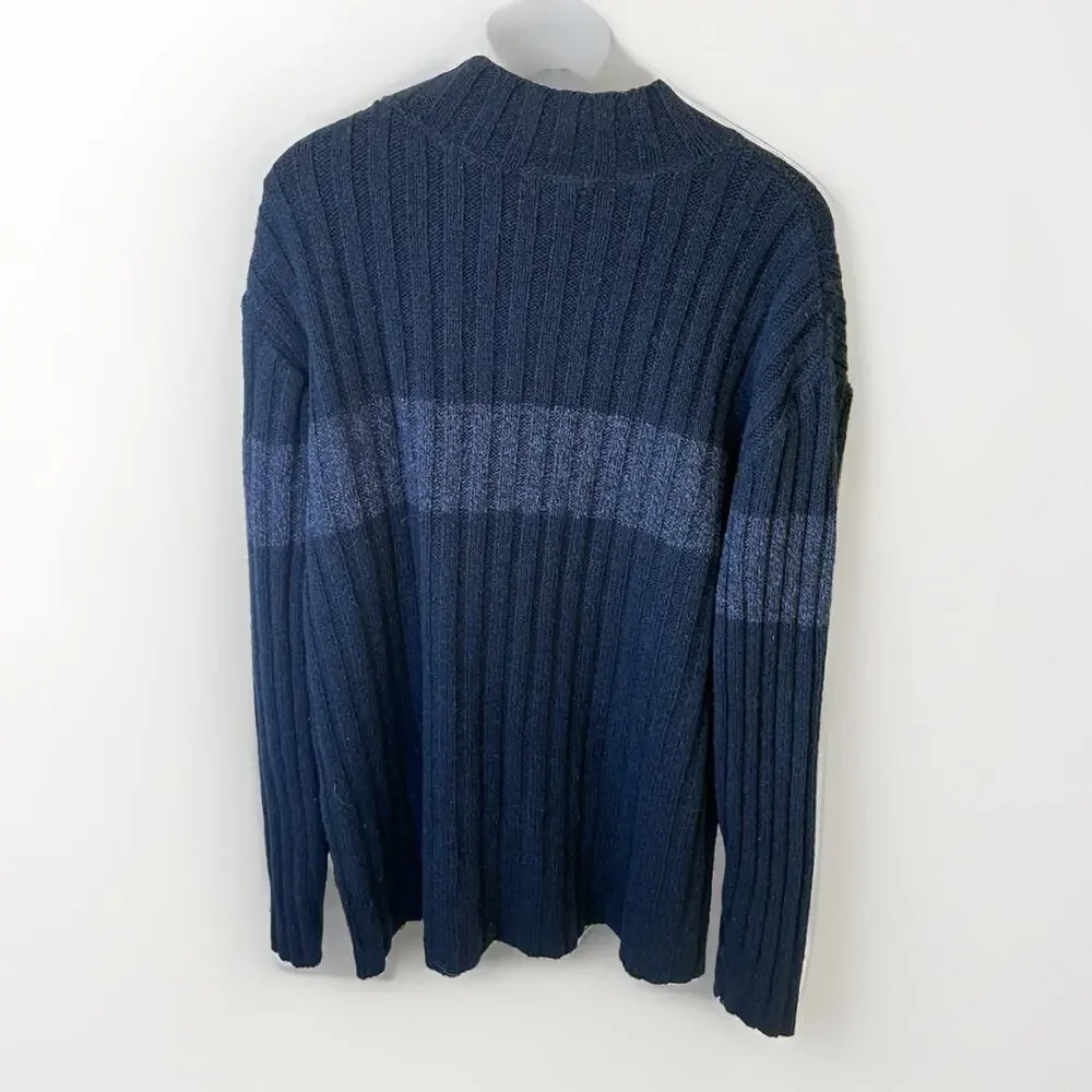 BKE Buckle Vintage Mens XL Long Sleeve Sweater Blue Pullover Ribbed Knit